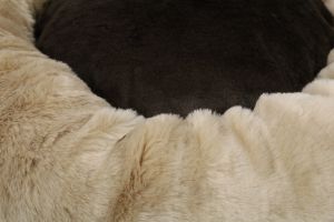 Легло кръгло за кучета и котки, размер L, Бежов/Кафяв