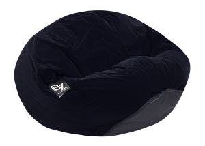 Пуф барбарон LUXE+, XL размер, Голяма Ябълка, за възрастен, Самостоятелен  вътрешен калъф, Черен Велур, Промазка
