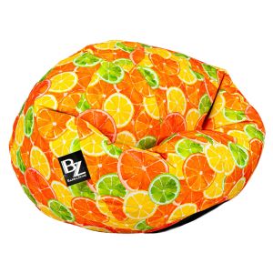 Пуф барбарон LUXE+, XL размер, Голяма Ябълка, за възрастен, Самостоятелен  вътрешен калъф, Водонепропусклив, Промазка Premium, Citrus Fruits