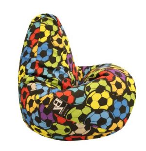 Пуф барбарон LUXE+, XL размер, Голяма Круша, за възрастен, Самостоятелен  вътрешен калъф, Водонепропусклив, Промазка Premium, Colorful Football